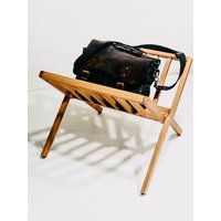 Taschenständer Aus Holz, Taschenständer, Taschenhalter, Möbeleinlass von DirdinoWoodStudio