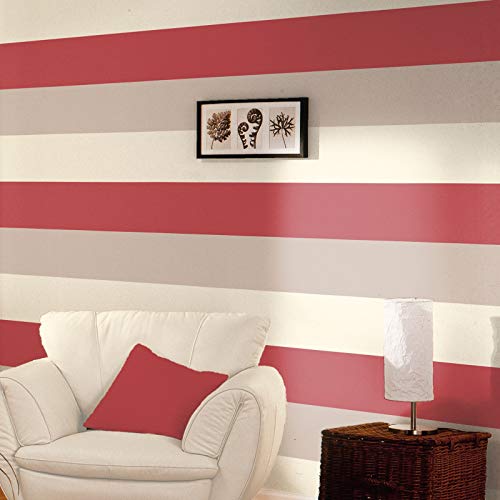 Wandtapete Rot / Grau / Creme - 40910 - Olivia Streifen von World of Wallpaper