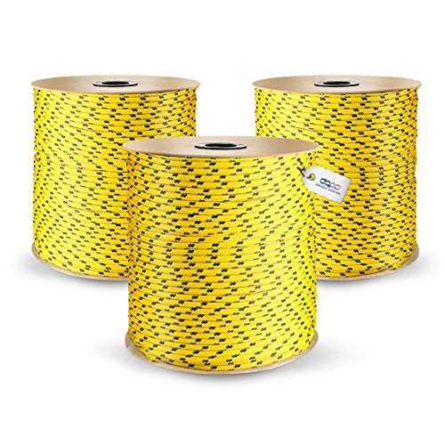 DQ-PP POLYPROPYLENSEIL | 3mm | 10m | GELB | Traglast bis 123 kg Flechtleine Textilseil Leine Schnur Rope Kordel Kunststoffseil geflochten von DQ-PP