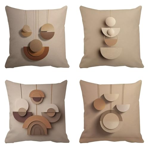 Abstrakt Kissenbezug 80x80cm Leinen Outdoor Kissen Sofakissen Kopfkissenbezug Kissenbezüge Braun Kissen Aesthetic Dekokissen Kuschelkissen 4er Set Quadratisch, mit Verstecktem Reißverschluss g-4881 Abstrakt Kissenbezug 80x80cm Leinen Outdoor Kissen Sofakissen Kopfkissenbezug Kissenbezüge Braun Kissen Aesthetic Dekokissen Kuschelkissen 4er Set Quadratisch, mit Verstecktem Reißverschluss g-4881 von Dirjuong