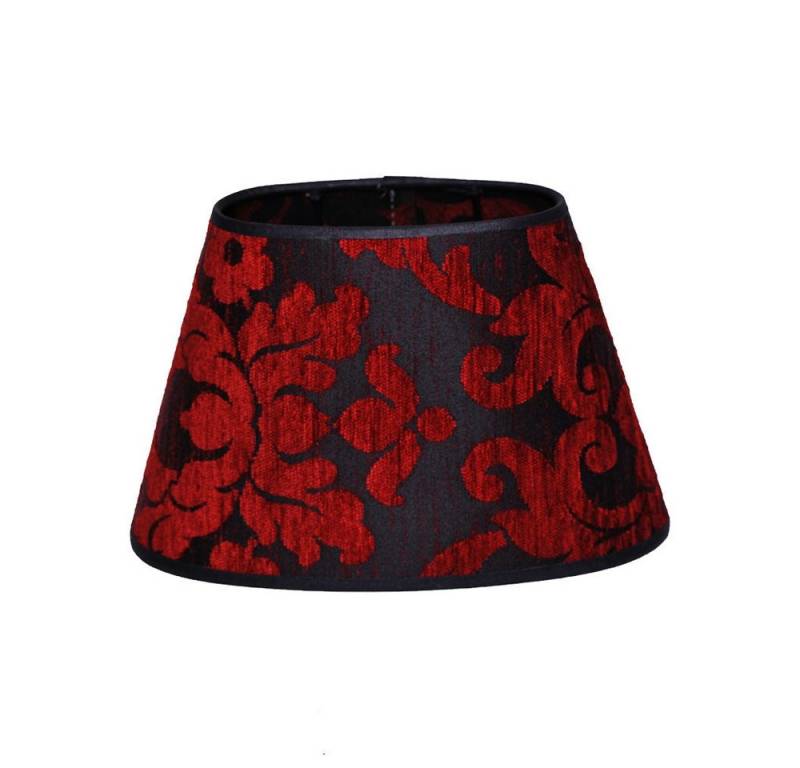 Dirk Davids Leuchten GmbH Lampenschirm Lampenschirm Leinen Oval Rot Schwarz Tischleuchte 25-15-16cm, Vielseitig einsetzbar von Dirk Davids Leuchten GmbH