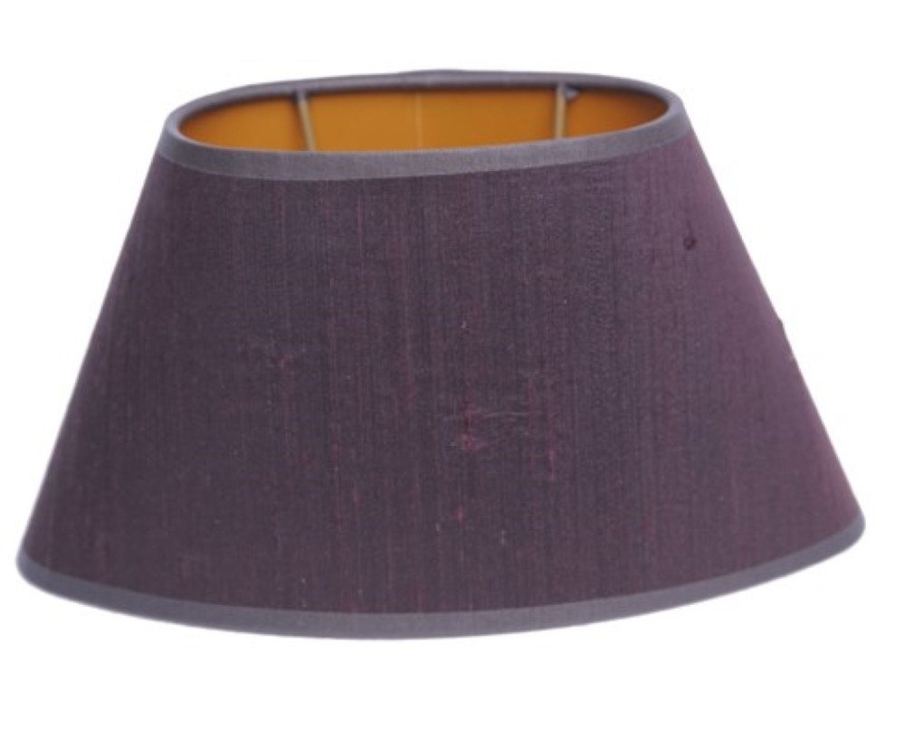 Dirk Davids Leuchten GmbH Lampenschirm Lampenschirm Oval Dupionseide Braun Tischlampe Wandleuchte 24-14-14cm, Hochwertige Dupionseide von Dirk Davids Leuchten GmbH