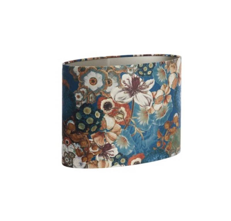 Dirk Davids Leuchten GmbH Lampenschirm Lampenschirm Oval in Velours mit Blumen Motiven in Blau 38-38-28, Dekoratives Highlight Dirk Davids Leuchten GmbH Lampenschirm Lampenschirm Oval in Velours mit Blumen Motiven in Blau 38-38-28, Dekoratives Highlight von Dirk Davids Leuchten GmbH