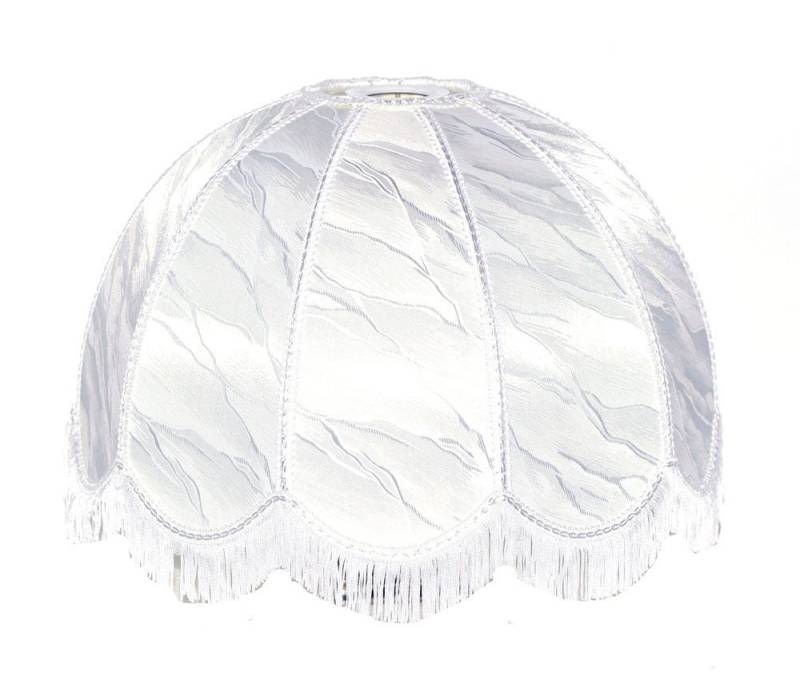 Dirk Davids Leuchten GmbH Lampenschirm Lampenschirm Pendelschirm Retro Leinen Struktur Weiß Franse 40-12-25 von Dirk Davids Leuchten GmbH