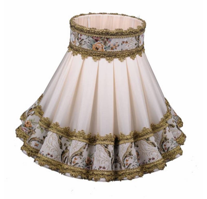 Dirk Davids Leuchten GmbH Lampenschirm Lampenschirm Rock Schirm Gobelin Seide Creme TL Ø35cm, Handgemacht von Dirk Davids Leuchten GmbH