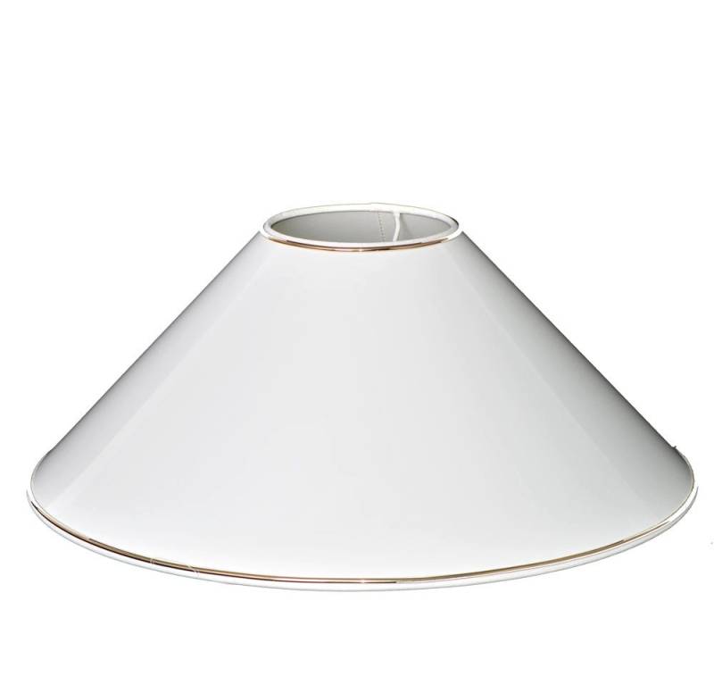 Dirk Davids Leuchten GmbH Lampenschirm Lampenschirm Rund Lack Weiß PVC + Goldprofiel TL 45-12-24cm, Exklusives Design von Dirk Davids Leuchten GmbH