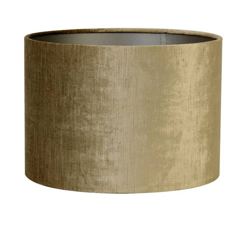Dirk Davids Leuchten GmbH Lampenschirm Lampenschirm Zylinder in Velours Gold Bronze Seidenglanz 30-30-21cm, Angenehmes warmes Licht von Dirk Davids Leuchten GmbH