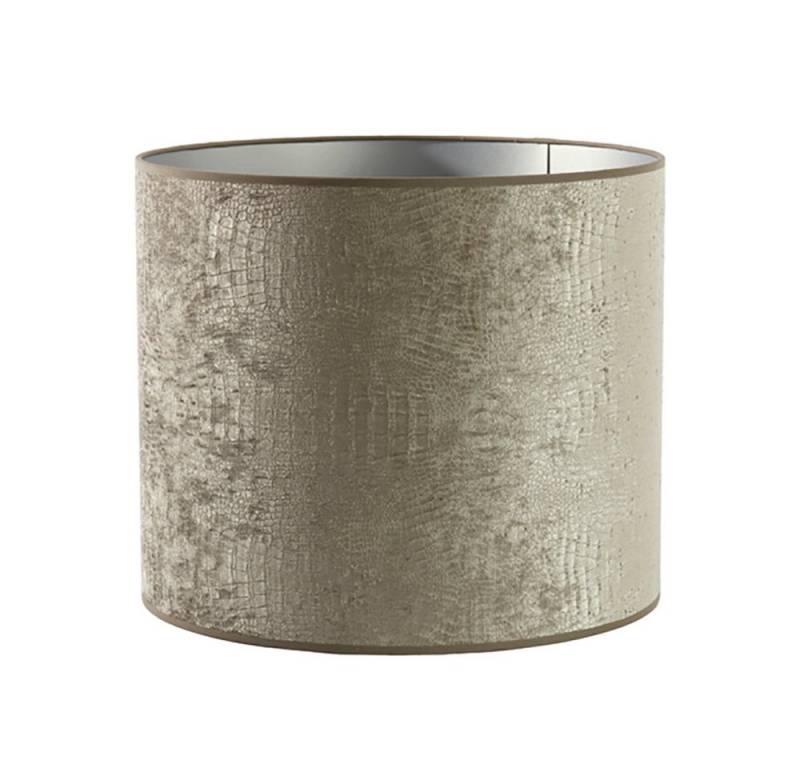 Dirk Davids Leuchten GmbH Lampenschirm Lampenschirm Zylinder in Velours Silber für 40-40-35cm, Hochwertiger Velours-Stoff von Dirk Davids Leuchten GmbH