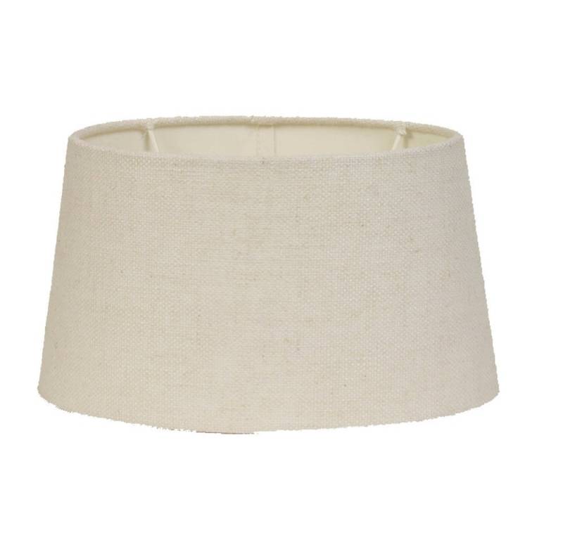 Dirk Davids Leuchten GmbH Lampenschirm Lampenschirm für Tischleuchte in Oval Leinen Eiweiß 35-30-18cm, Schimmernde Kaschierung von Dirk Davids Leuchten GmbH