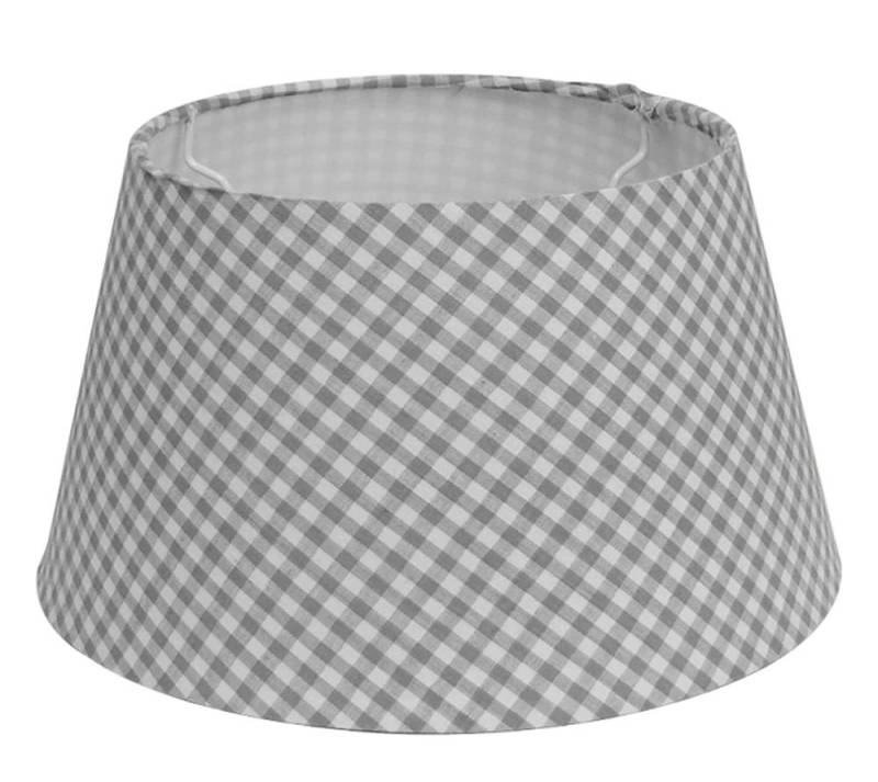 Dirk Davids Leuchten GmbH Lampenschirm Lampenschirm für Tischleuchte in Rund Hell Grau Kariert 20-15-13cm, Elegantes Design von Dirk Davids Leuchten GmbH