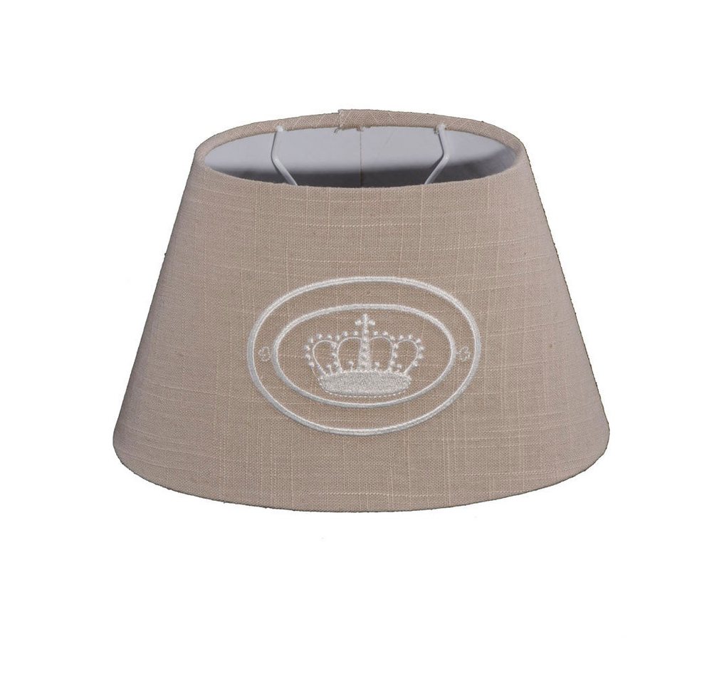 Dirk Davids Leuchten GmbH Lampenschirm Lampenschirm in Oval Leinen Dunkel gestickte Krone Beige 25-15-16cm, Hochwertiger Leinen-Stoff Dirk Davids Leuchten GmbH Lampenschirm Lampenschirm in Oval Leinen Dunkel gestickte Krone Beige 25-15-16cm, Hochwertiger Leinen-Stoff von Dirk Davids Leuchten GmbH