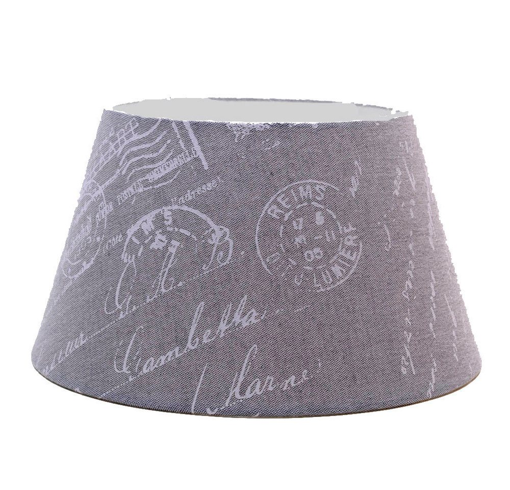 Dirk Davids Leuchten GmbH Lampenschirm Lampenschirm in Rund Postmark Leinen Grau Text Weiß TL 40-30-22, Hochwertiger Stoffschirm Dirk Davids Leuchten GmbH Lampenschirm Lampenschirm in Rund Postmark Leinen Grau Text Weiß TL 40-30-22, Hochwertiger Stoffschirm von Dirk Davids Leuchten GmbH