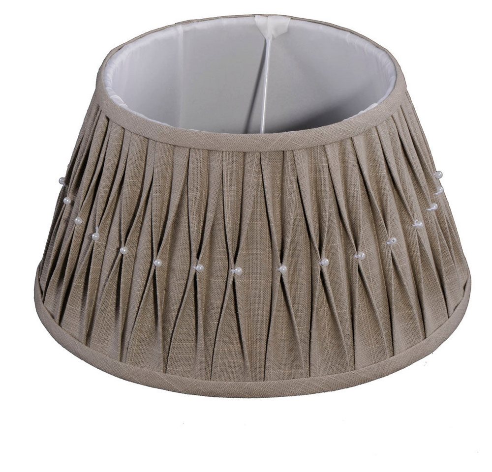 Dirk Davids Leuchten GmbH Lampenschirm Lampenschirm in Rund Sierpleat Leinen Grau + Perle 30-20-17, Perlendetails Dirk Davids Leuchten GmbH Lampenschirm Lampenschirm in Rund Sierpleat Leinen Grau + Perle 30-20-17, Perlendetails von Dirk Davids Leuchten GmbH