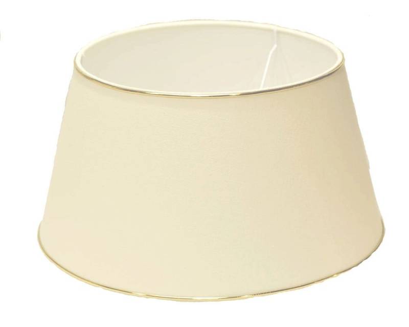 Dirk Davids Leuchten GmbH Lampenschirm Lampenschirm in Rund Leinen Weiß mit Goldprofil 20-15-13cm, Stilvolles Design mit Goldprofil von Dirk Davids Leuchten GmbH