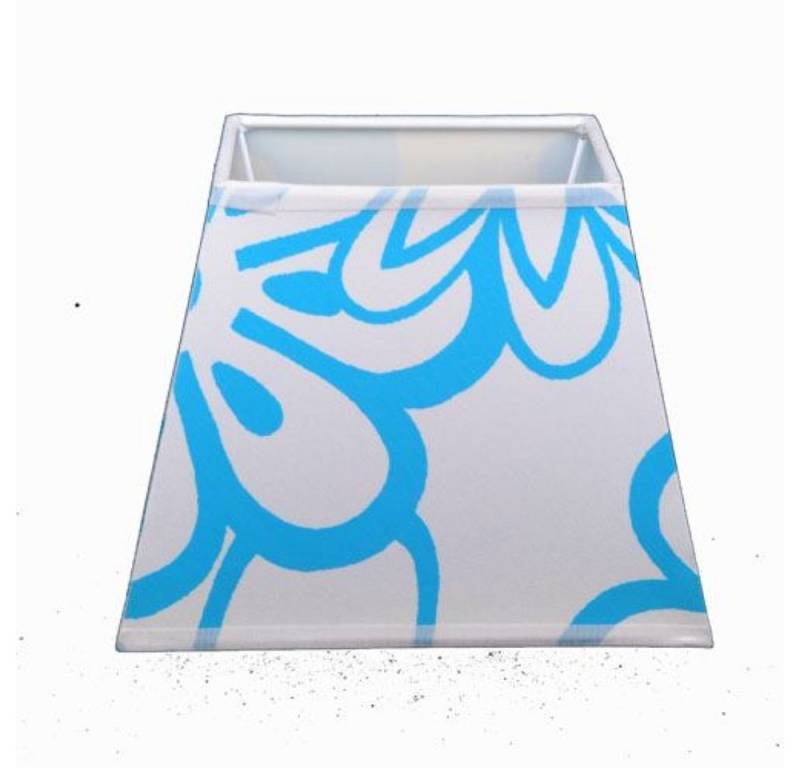 Dirk Davids Leuchten GmbH Lampenschirm Lampenschirm für Tischleuchte in Rechteckig Blume Aqua Blau 19-12-15, Exklusives Design Dirk Davids Leuchten GmbH Lampenschirm Lampenschirm für Tischleuchte in Rechteckig Blume Aqua Blau 19-12-15, Exklusives Design von Dirk Davids Leuchten GmbH