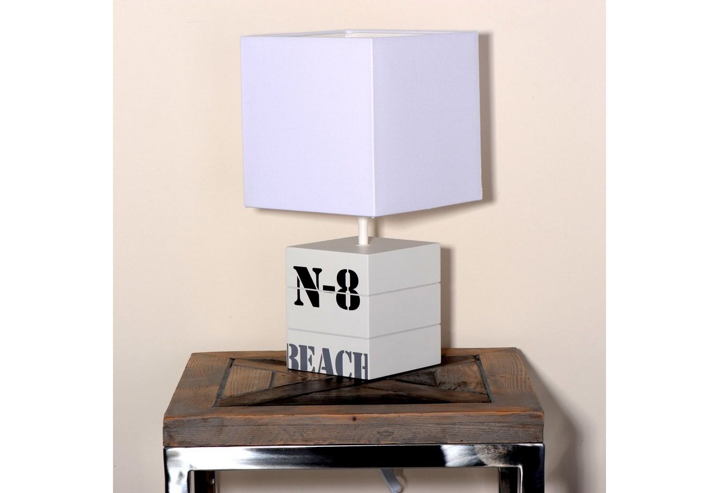 Dirk Davids Leuchten GmbH Tischleuchte Frank Beach Look Grau Weiß, ohne Leuchtmittel Dirk Davids Leuchten GmbH Tischleuchte Frank Beach Look Grau Weiß, ohne Leuchtmittel von Dirk Davids Leuchten GmbH