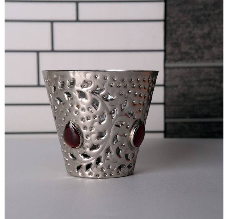 Dirk Davids Leuchten GmbH Windlicht Windlicht Marrakesch Metall Chrom Poliert mit Glasstein (1 St) von Dirk Davids Leuchten GmbH