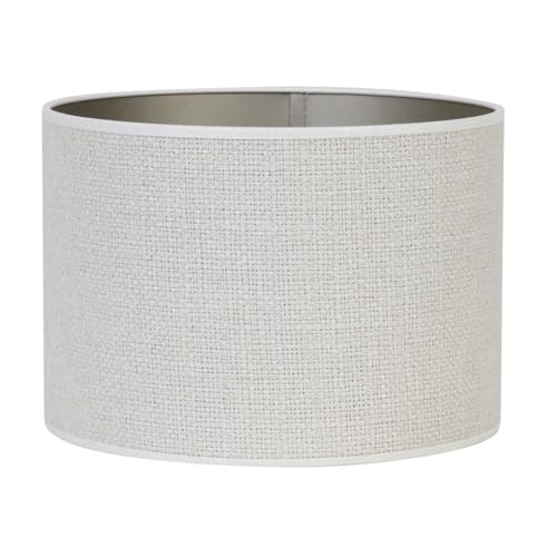 Lampenschirm Zylinder in Leinen Strukturiert in Eiweiß für Tischleuchte Tischlampe 20-20-15cm von Dirk Davids Leuchten GmbH