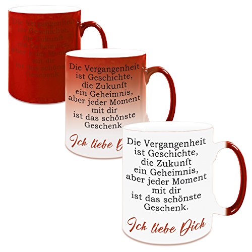 Dirndljäger Farbwechseltasse mit Motiv Modell: Die Vergangenheit ist Geschichte (red) von Dirndljäger