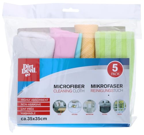 Dirt Devil Mikrofasertücher - 4 Stück - Mikrofasertuch – Fenstertuch – Langlebig – Mehrere Farben von Dirt Devil