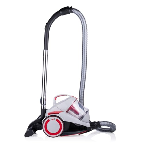 Dirt Devil Staubsauger ohne Beutel - DD2502 - 700W - HEPA 12 Filter - 9M Reichweite - mit Combibrush, Versenkter Bürste und Parkettbürste - 4.5KG - Staubsammelbox 1.8L - Grau/Rot von Dirt Devil