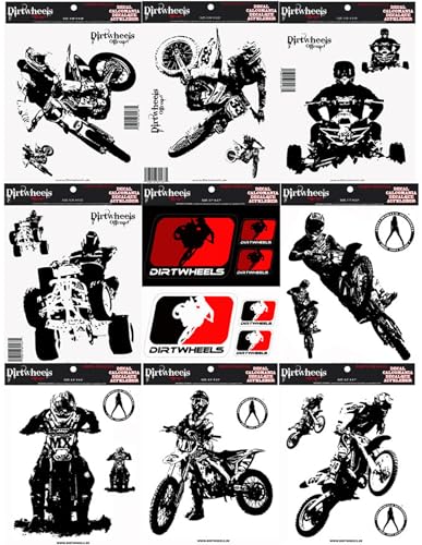 Dirt Gear 3er/pk Motocross Aufkleber Quad ATV MX Sticker Kit (Set-349) von Dirt Gear