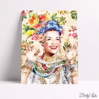 Carmen Miranda - Portrait Illustration Kunstdruck Küche Wohndekor Carmen Miranda - Portrait Illustration Kunstdruck Küche Wohndekor von DirtyLola