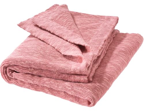 Disana LEINEN-Decke Sommer-Decke | Bio-Baumwolle kühlendes Bio-Leinen | Frühjahr Sommer | Baby Kleinkind Kind | Made in Germany | GOTS IVN Zertifiziert | Softpink Gr. 80 x 100 cm von Disana