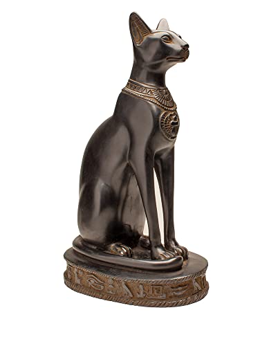 Discoveries Egyptian Imports Bastet Katze Göttin Statue – Schwarz – 33 cm hoch – hergestellt in Ägypten von Discoveries Egyptian Imports
