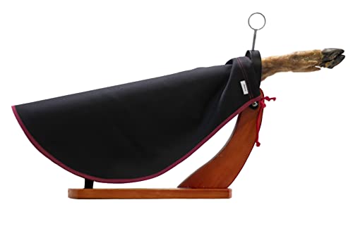 DiseLio Schinkenüberzug, Schwarz, mit lebendigem Granatrot umrandet, Einheitsgröße, abgerundete Form, Schinkenschutz oder Schinkenschutz (Cub-j-Ne-Gr) von DiseLio