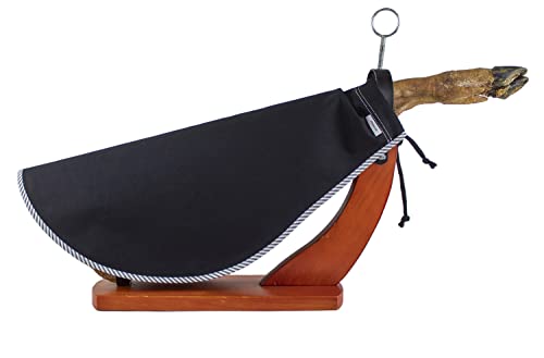 Schwarze Schinkenabdeckung mit lebenden Streifen, abgerundete Form, Schutz für Schinken oder Paddel (C-J-Schwarz_Streifen) von DiseLio