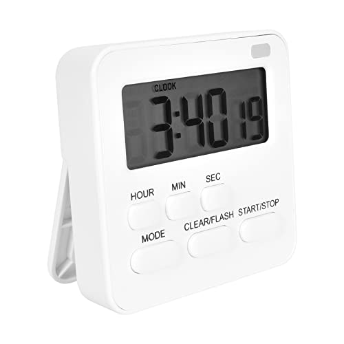 Digitaler Küchen Countdown Timer Weiß Küchentimer Magnetisch Eieruhr Kurzzeitmesser Uhr mit LCD Display Timer mit lautem Wecker für Kochen, Sport, Studieren, Kochen, Backen, Klassenzimmer von Disnace