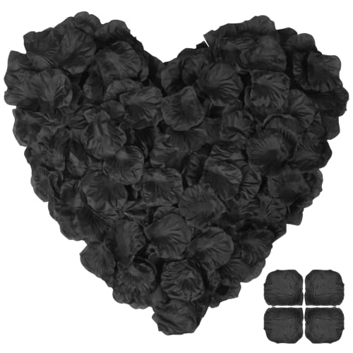 Disnace 1200Pcs Rosenblätter, Künstliche Rosenblüten Kunstblumen Seidenrosen Seidenblumen Konfetti für Hochzeit Dekoration, Party Romantische Valentinstag Heiratsantrag Datierung (Schwarz) von Disnace