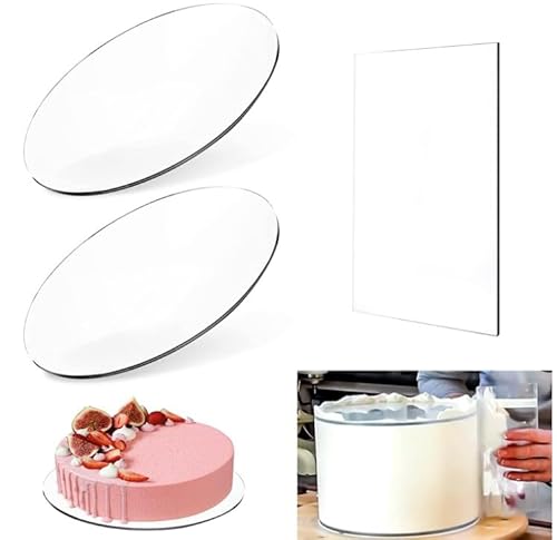 Disnace 2 Tortenplatten Rund 16cm, Acryl, Kuchenplatte Tortenplatte Rund, Kuchenteller Transparent, Cakeboard Tortenunterlage von Disnace
