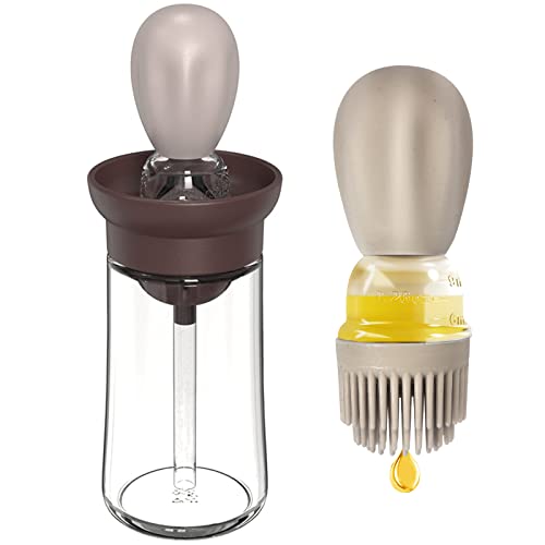 Glas Ölflasche mit Silikon Pinsel,2 in 1 Olivenöl Spenderflasche,Flasche für öl, Tragbare Grillölbürste Kochen Dessert Backen Pfannkuchen Werkzeug, Olivenöl Honig Essig Salat Würzpinsel (Braun) Glas Ölflasche mit Silikon Pinsel,2 in 1 Olivenöl Spenderflasche,Flasche für öl, Tragbare Grillölbürste Kochen Dessert Backen Pfannkuchen Werkzeug, Olivenöl Honig Essig Salat Würzpinsel (Braun) von Disnace