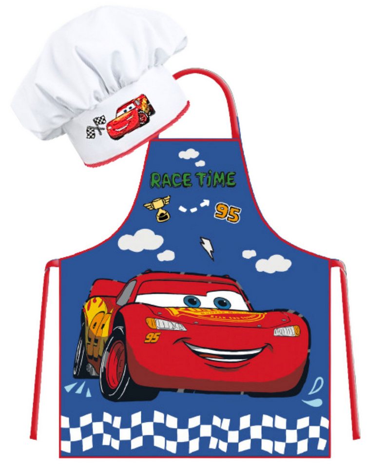 Disney Cars Kochschürze Lightning McQueen, (2-tlg), Kinder Koch-Set 2 tlg. Backschürze + Chefmütze von Disney Cars