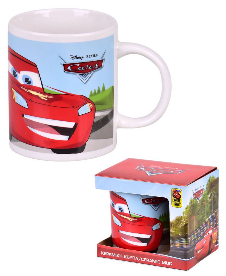 Disney Cars Tasse Lightning McQueen, Keramik, Kinderbecher 325 ml im Geschenkkarton von Disney Cars