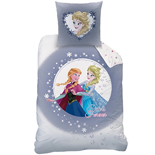 Disney Frozen Die Eisköniging 042937 Sisters, Cotton Beaver Cloth Bed Linen 135 x 200 + 80 x 80 CM von Disney Frozen