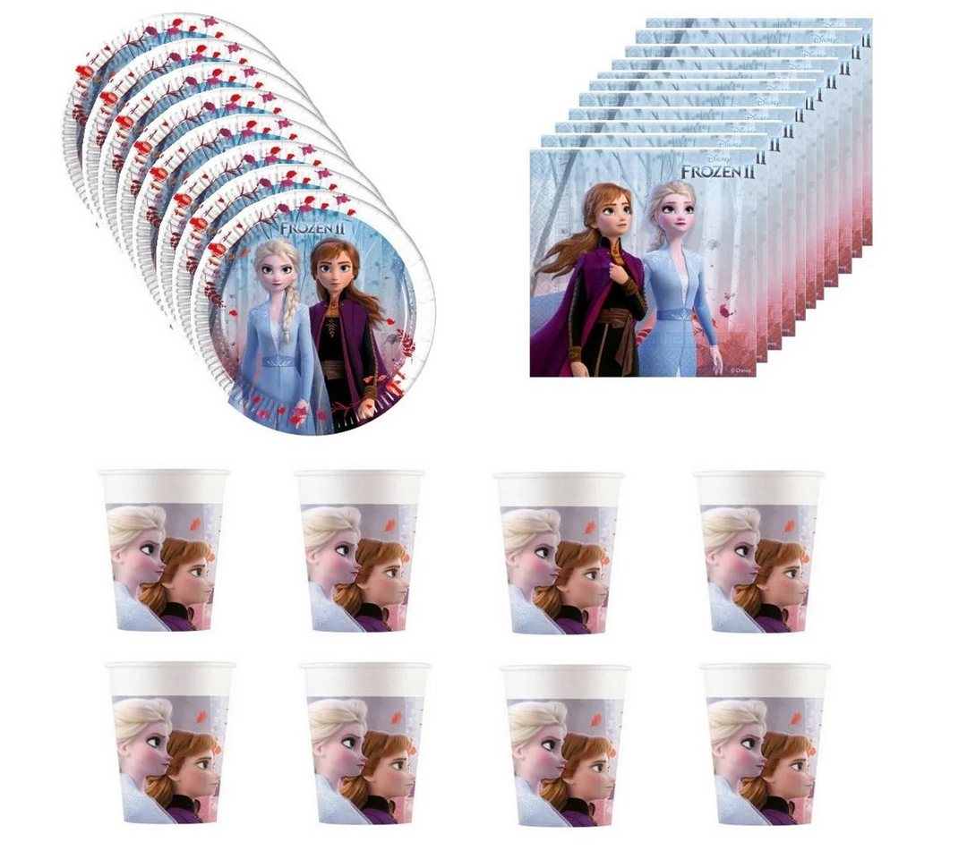 Disney Frozen Einweggeschirr-Set Disney Die Eiskönigin Kinder Geburtstag Deko Set 36tlg. (36-tlg) von Disney Frozen