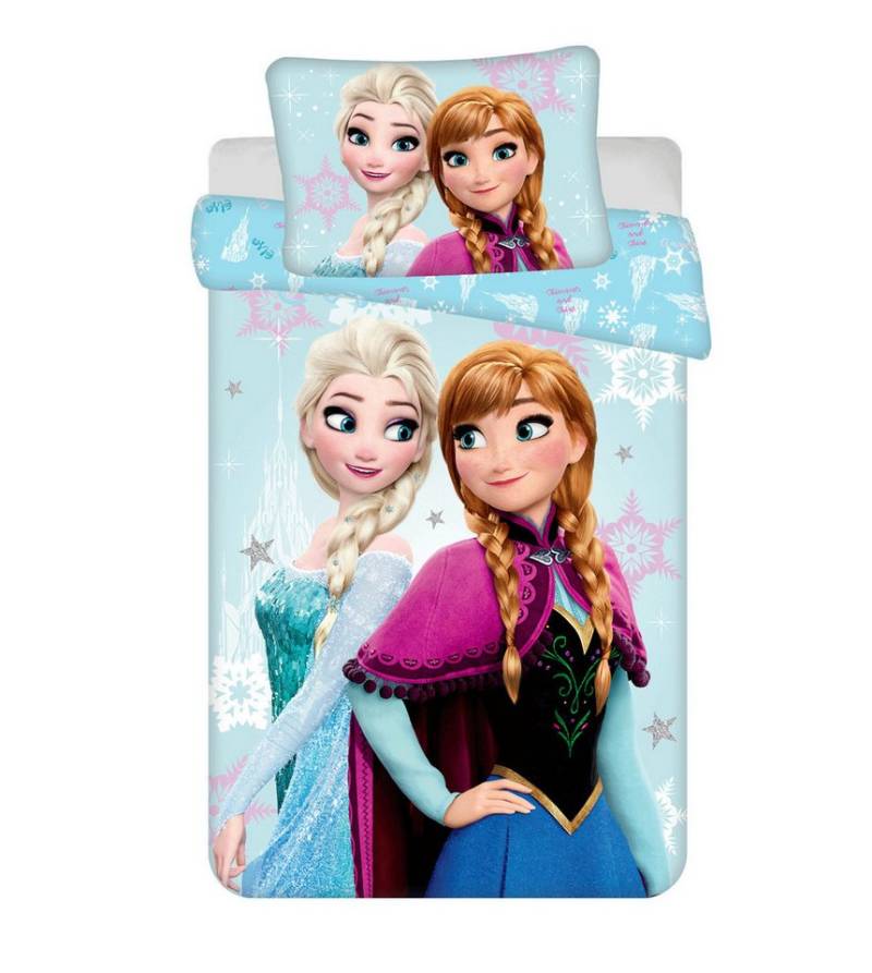 Disney Frozen Kinderbettwäsche Wendebettwäsche Disney Frozen Anna und Elsa 2tlg. 100x135 + 40x60cm, Baumwolle, 2 teilig von Disney Frozen