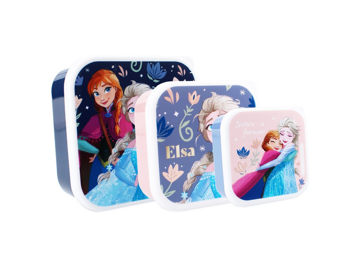 Disney Frozen Lunchbox Snackbox – 3-in-1 Brotdose mit Anna & Elsa für Kinder, (3-tlg) von Disney Frozen