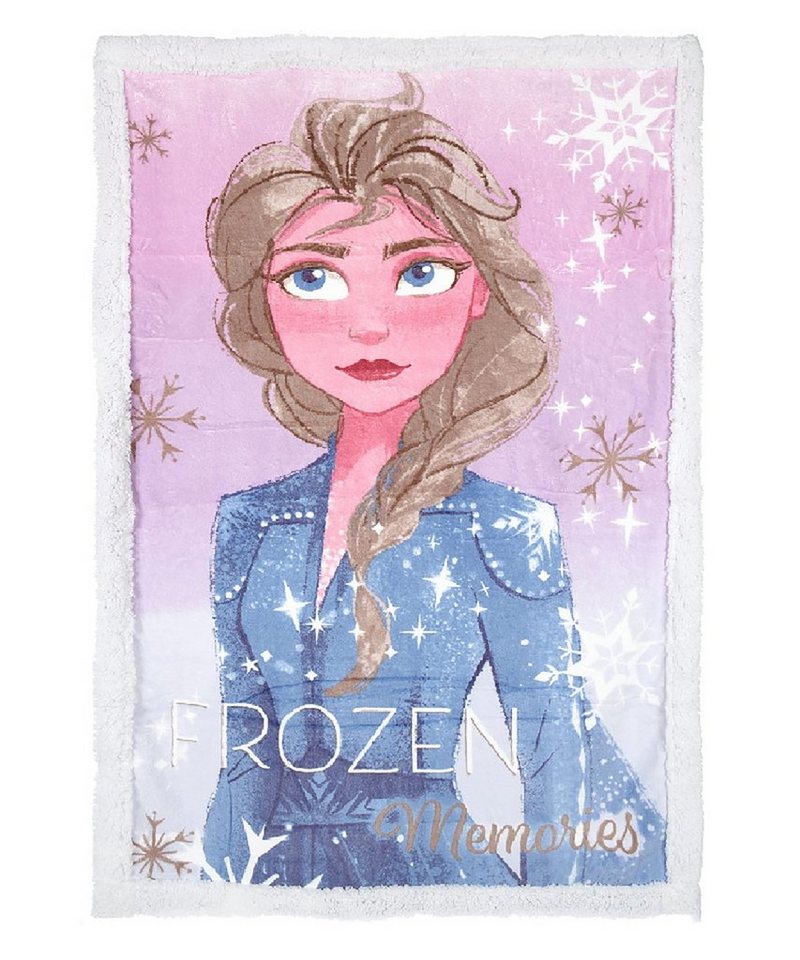 Kinderbettdecke, Kinder Kuscheldecke Frozen Memories" - Fleece/Sherpa, 90x140 cm, lila, Disney Frozen" von Disney Frozen