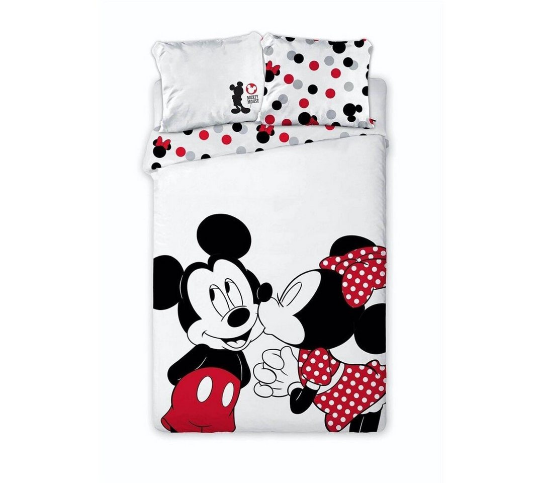 Bettwäsche Minnie und Mickey Bettwäsche Set, Disney Mickey Mouse, Mikrofaser, Deckenbezug 135-140x200 cm Kissenbezug 63x63 cm von Disney Mickey Mouse