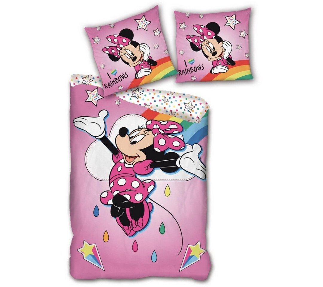 Bettwäsche Minnie Maus Kinder Bettwäsche 2tlg Set, Disney Minnie Mouse, Mikrofaser, Bettdeckenbezug: 135/140x200 cm Kissenbezug: 63x63 cm von Disney Minnie Mouse