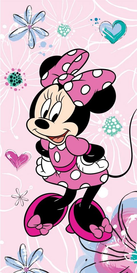 Disney Badetuch Duschtuch Badetuch Minnie Mouse 70 x 140 cm 100% Baumwolle, Baumwolle von Disney