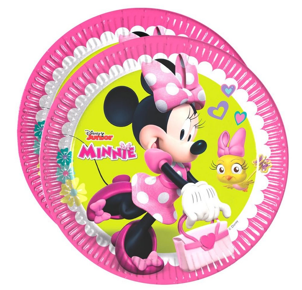 Disney Minnie Mouse Einwegteller Party-Teller Mouse 23 cm 8 Stück Disney Minnie Maus Kinder Geburtstag von Disney Minnie Mouse