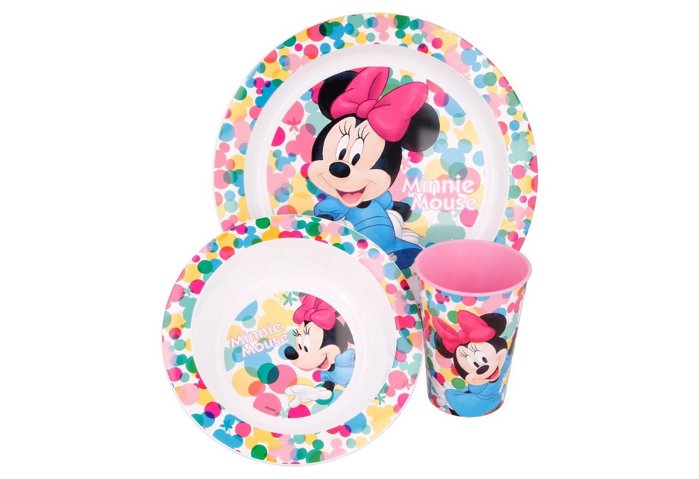Disney Minnie Mouse Geschirr-Set Disney Minnie Mouse Kinder Geschirr-Set 5 teilig, 1 Personen, Kunststoff von Disney Minnie Mouse