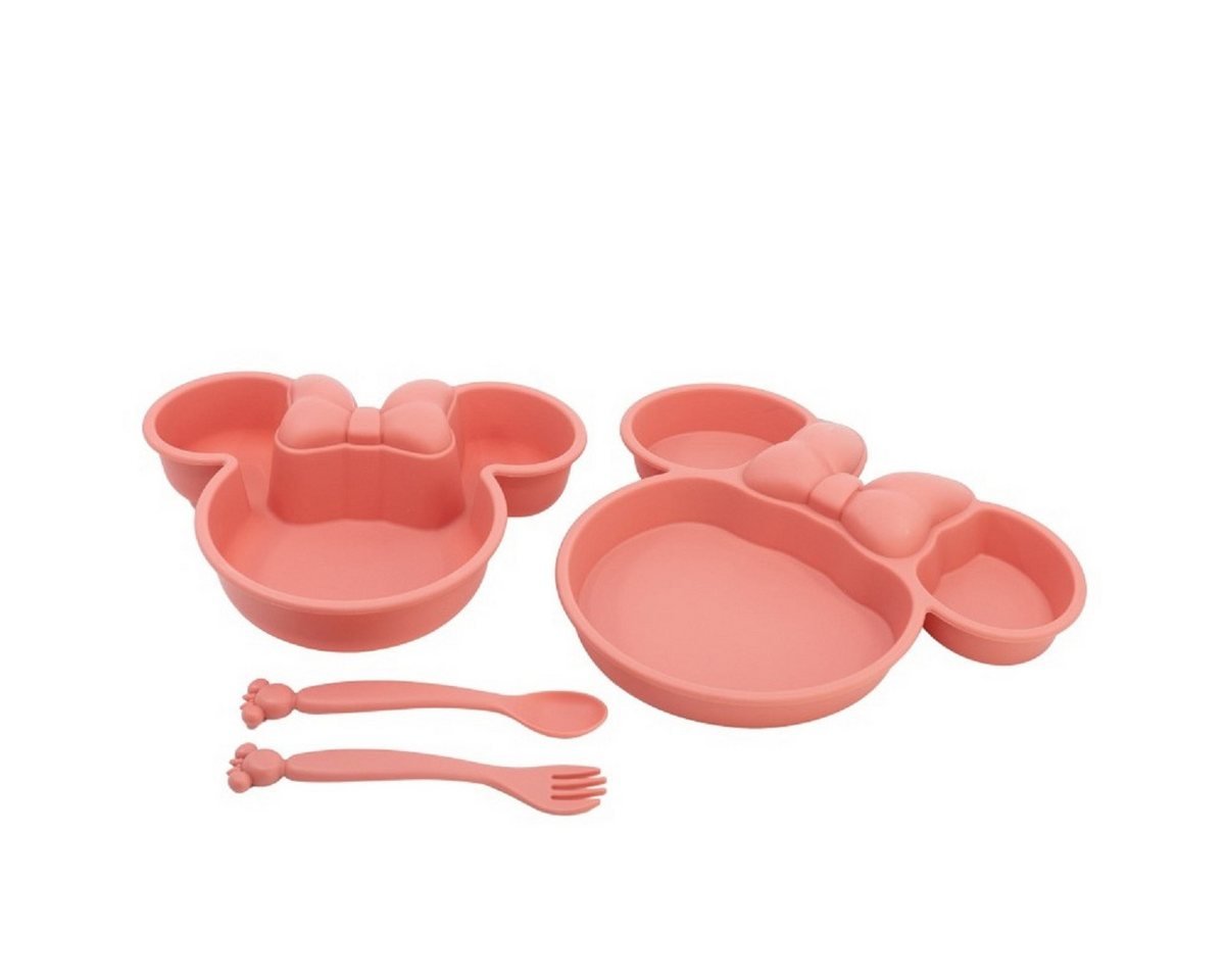 Disney Minnie Mouse Kinderbesteck Kindergeschirr-Set 4-teilig – Teller, Schale & Besteck in Geschenkbox (4-tlg) von Disney Minnie Mouse