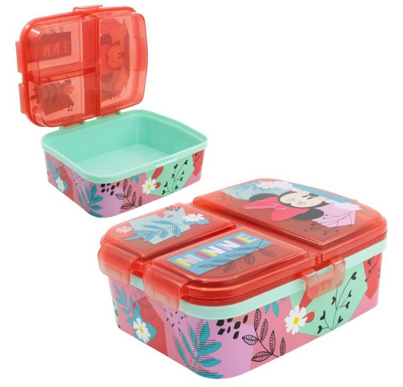 Disney Minnie Mouse Lunchbox Brotdose Mouse XL 4 Fächer Minnie Maus Lunch to Go Vesper Dose von Disney Minnie Mouse