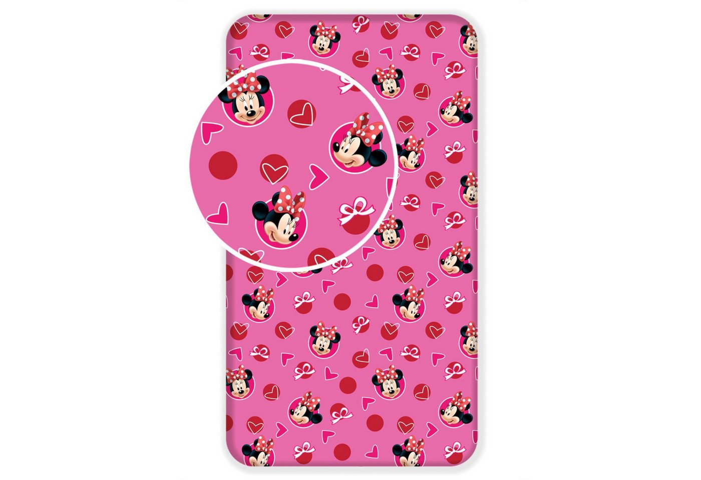 Disney Minnie Mouse Spannbettlaken Baumwollbettlaken für Kinderbett (90x200+25 cm) von Disney Minnie Mouse